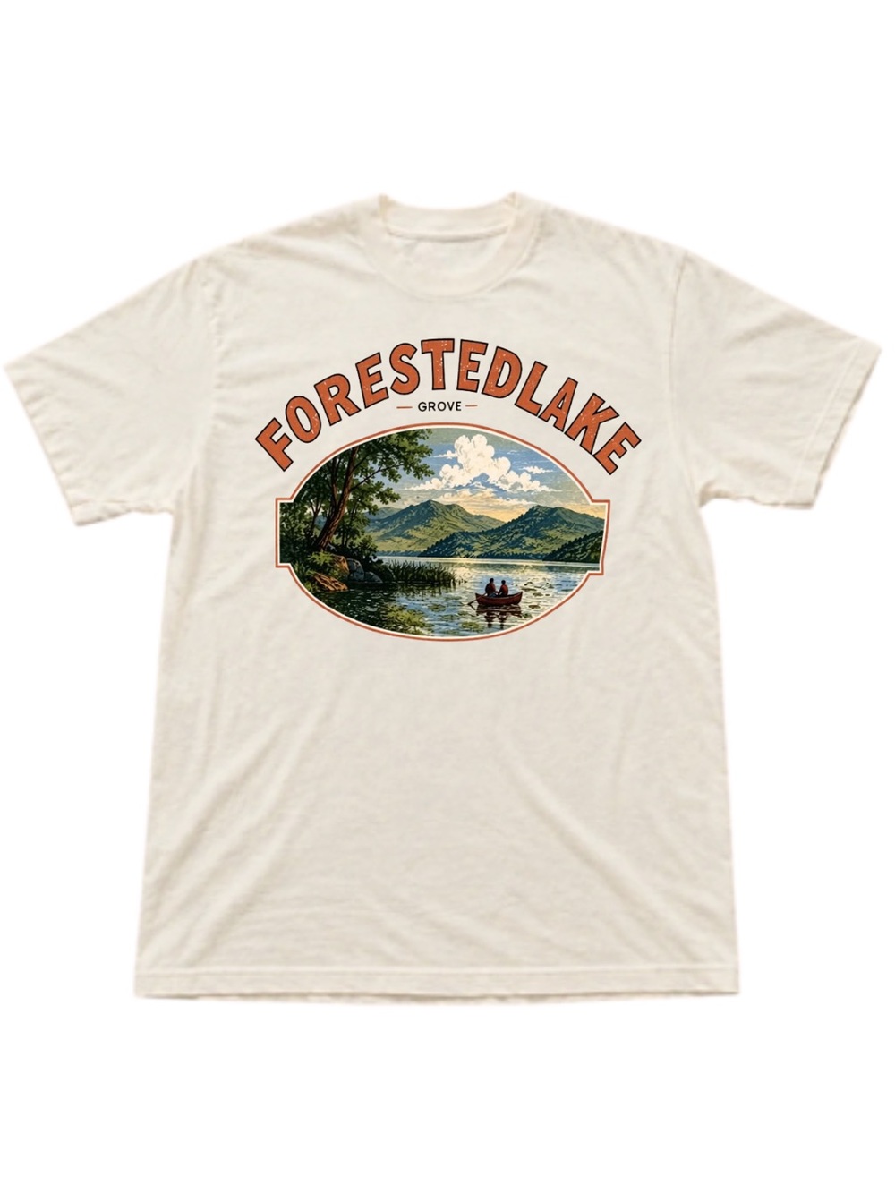 Gildan FORESTEDLAKE Grove Graphic Tee - Cream
